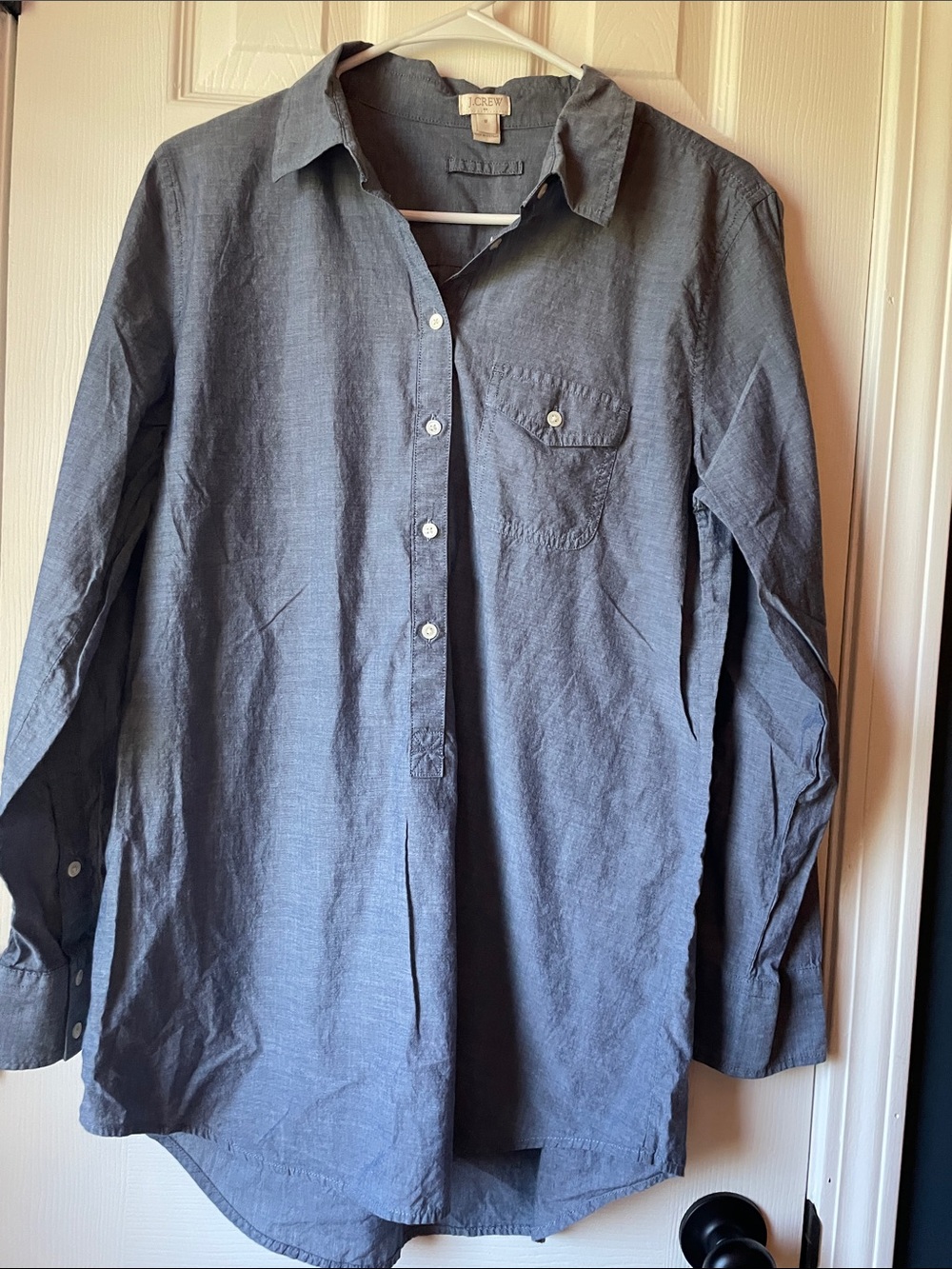J. Crew Chambray Long-Sleeve Button Front Shirt/Tunic
